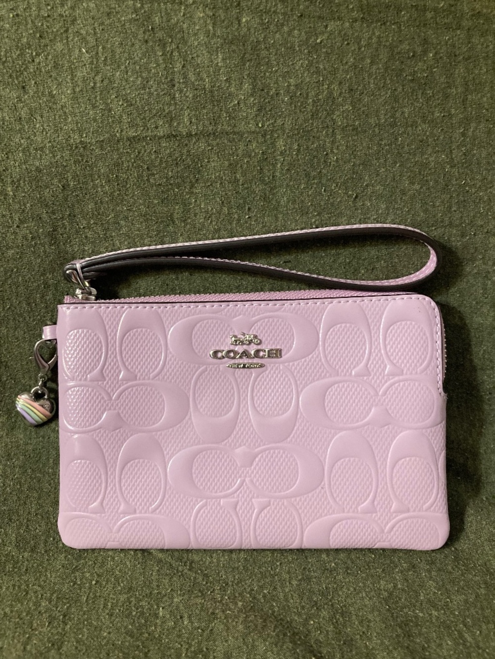 Coach Corner Zip Patent Leather Wristlet